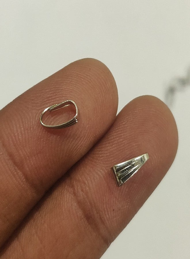 Excellentcrafts Metal Pinch Pendant Hooks for Necklace Jewellery Making (Small, Silver) - Image 3